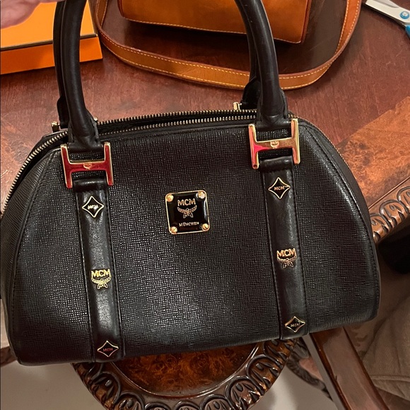 MCM Handbags - MCM Black Satchel with Gold Accents Luxury Medium size